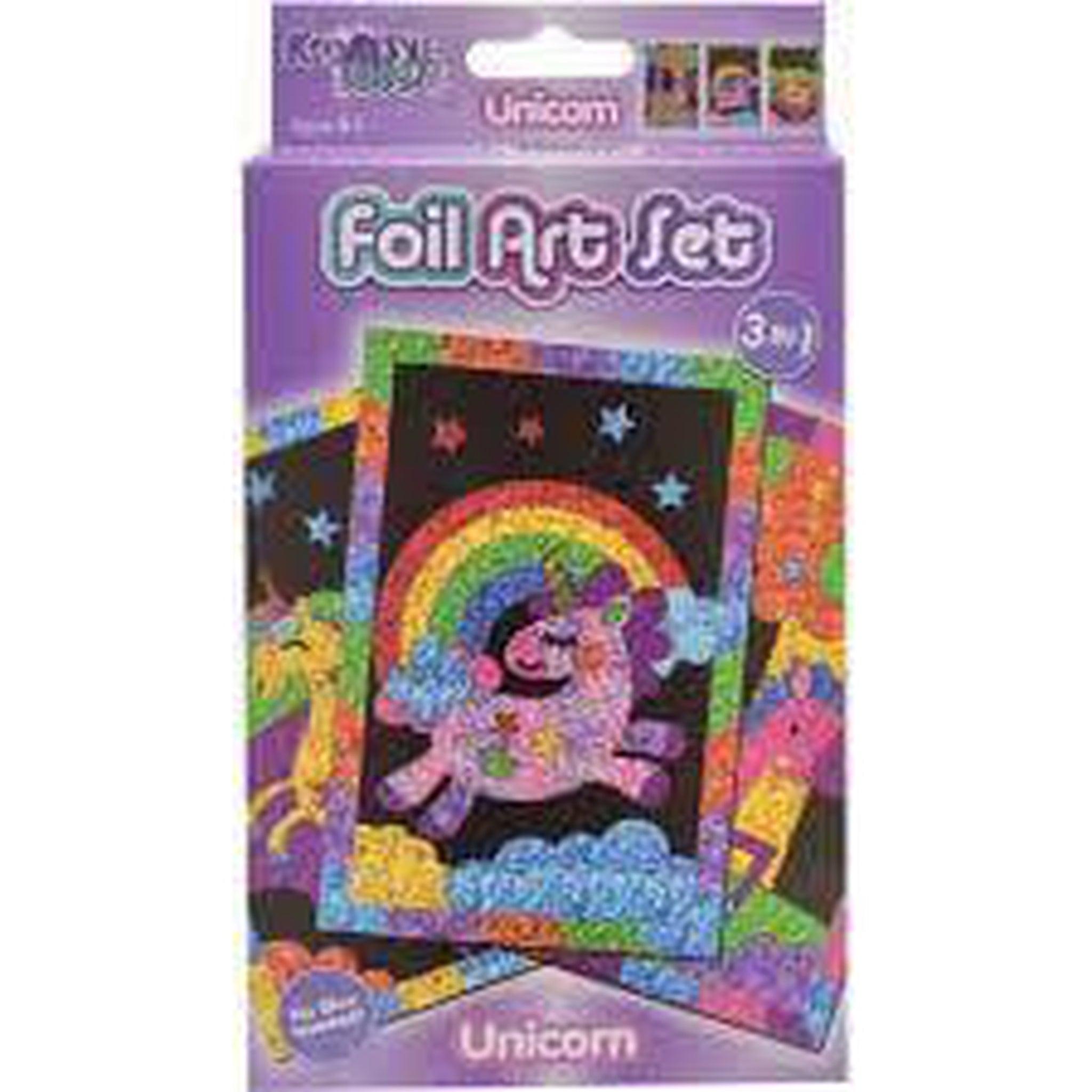 3 Pack Unicorn Foil Art Craft Kit - PoundToys